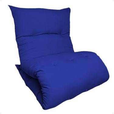 Imagem de Colchonete Futon Colchão 170x60 Solteiro Dobrável Multiuso Decorativo Almofada Acampamento(Azul Royal)
