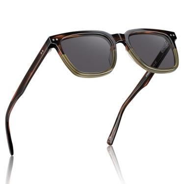 Imagem de Óculos de Sol CARFIA Masculino - Clássico Quadrado Retrô em Acetato com Lentes Polarizadas e Proteção UV - Ideal para Dirigir e Atividades ao Ar Livre