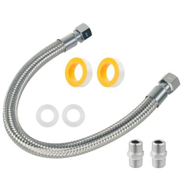 Imagem de Mangueira jumper de compressor de grau industrial, NPT macho de 3/10.2 cm x 50.8 cm de comprimento, conexões giratórias de ambas as extremidades, 450 PSI, alta temperatura e resistência à pressão