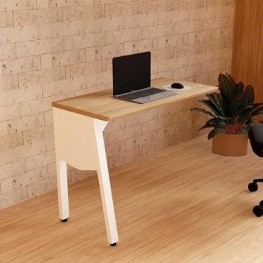 Imagem de Mesa Auxiliar 90cm de Acoplar com Tampo Chanfrado Pés Cavalete para Es