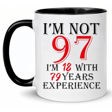 Imagem de Choinn Presentes de aniversário de 97 anos para mulheres e homens, caneca de café para presente de aniversário de 97 anos, ideias engraçadas de presentes de aniversário de 1928 97 - Dia dos Pais, Dia
