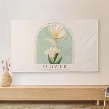 Imagem de Capa protetora contra poeira para TV de 32 a 80 polegadas, design de arte interna, protetor de tela para telas LCD/LED/plasma, capa protetora para pendurar quarto/sala de estar - flor 1||58-60