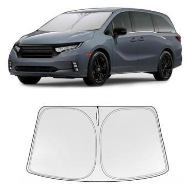 Imagem de Guarda-sol dobrável WODSTA Cobertura total Para-brisa Para-brisa Compatível com Honda Odyssey 2011-2017 Todos os modelos 4 camadas espessas Windows Visor 240T Poliéster Para-brisas Para-brisas