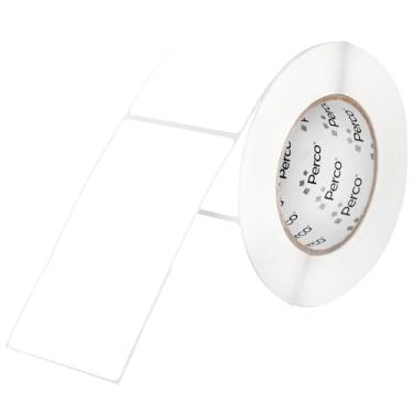 Imagem de Perco Etiquetas adesivas perfuradas brancas de 7 x 12 cm — 150 adesivos por rolo — com adesivo permanente para gerenciamento de inventário, codificação de cores, caixas de mudança, varejo, organização
