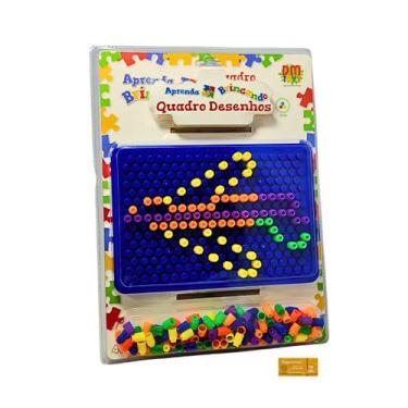 Imagem de Aprenda Brincando Quadro Desenhos Modelo 2 DM Toys Azul Brinquedo de E