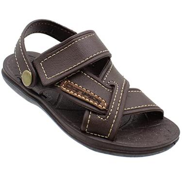 Imagem de Sandália Masculina Infantil Menino Danper Café Papete Cor:Marrom;Tamanho:35/36;Gênero:Homem