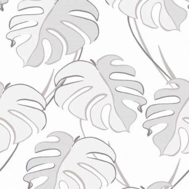Imagem de Papel De Parede Kylie Folhagem Branco 81604