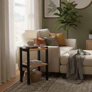 Imagem de Mesa Lateral Para Apoio Sofá Sala De Estar Madeira Maciça Decorativa Canto