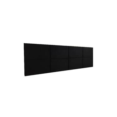 Imagem de Cabeceira Estofada Queen 8 Blocos Não é Segredo Facto Preto 160x60