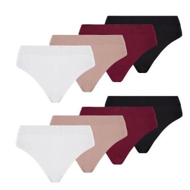 Imagem de Kit 8 Calcinha Lupo Básica Adulto Clássica Poliamida 40300, Sortido, P