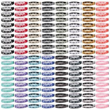 Imagem de Meajjew 160 peças WWJD pulseira cristã pacote para mulheres homens, pulseiras cristãs ajustáveis WWJD a granel - What Would Jesus Do Wristbands