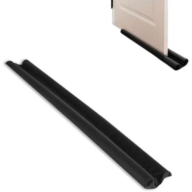 Imagem de Veda Porta Rolinho Preto Protetor de Porta 80cm x 12cm x 3cm com Espuma