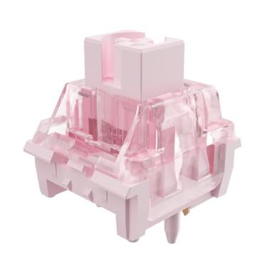 Imagem de Fejwlvs ZhouWang Interruptor rosa de 5 pinos 50gf pré-lubrificado, à prova de poeira, adequado para LED, teclados mecânicos para jogos, teclado mecânico MX (rosa, 90 peças)