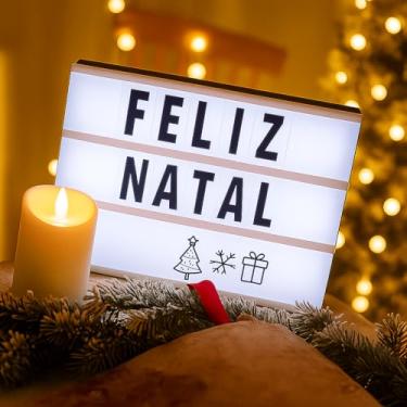 Imagem de Luminária Letreiro Led Cinema Caixa Luminária Light Box Led A4 + 96 Letras Monte Suas Mensagem Decorativa Mensagens Criativas