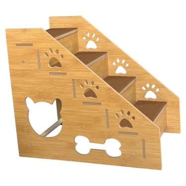 Imagem de Ｂｅｓｇａ Escada para Cães e Gatos com Degraus, Acessórios para Animais de Estimação, Antiderrapante, Leve e Versátil, Ideal para Casa, Cama Alta, Sofá Carro, 4 Camadas