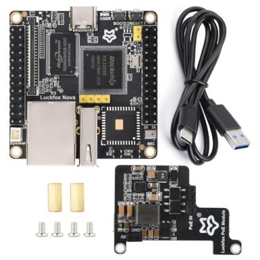 Imagem de Waveshare Placa de desenvolvimento Luckfox Nova, baseada no Rockchip RK3308B, 8GB eMMC, codec de áudio integrado de alto desempenho, com módulo PoE, excluindo sem fio