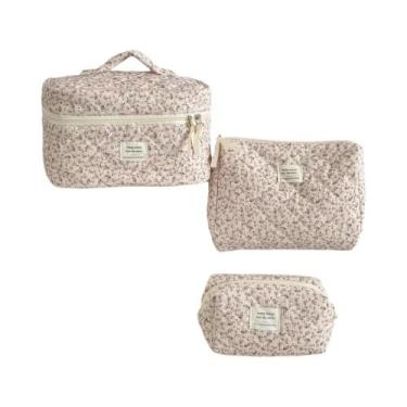 Imagem de Necessaire Vintage De Grande Capacidade Com Estampa Floral Para Mulher