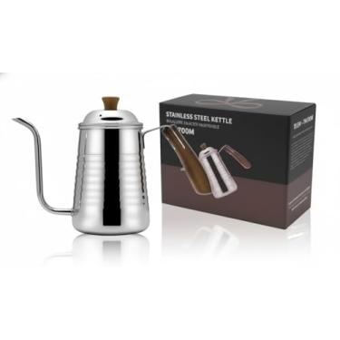 Imagem de Chaleira Inox Longo Bico Fino de Ganso Com Alça(Prateado Brilho,700ML)