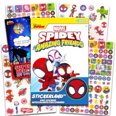 Imagem de Pacote de adesivos Spidey Potty Training - Mais de 295 adesivos de recompensa de Spidey and His Amazing Friends para crianças pequenas e cabide de porta de super-herói | Adesivos de festa do
