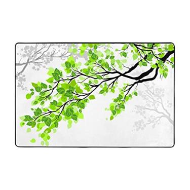 Imagem de Zeraoke Tapetes refrescantes de área de folhas para sala de estar 1,2 x 1,5 m, tapete macio e moderno, tapetes antiderrapantes para decoração de casa, tapete lavável para quarto, jantar, dormitório,