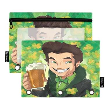 Imagem de Wassud Pacote com 2 pastas de fichário Man in Black Suit com 3 furos, pasta organizadora de arquivos para casa, escritório