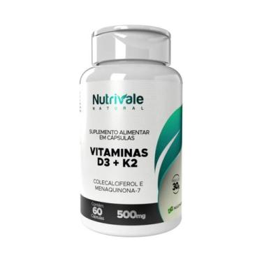 Imagem de Vitaminas D3 + K2 60 Cápsulas Nutrivale, Sem Sabor