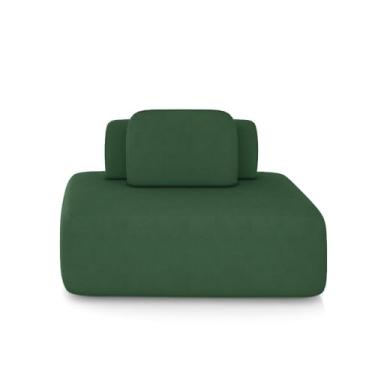 Imagem de Sofá Ilha Sala de Estar Modulado Dakota 142cm Encosto Almofada Solta Veludo Verde G33 - Gran Belo