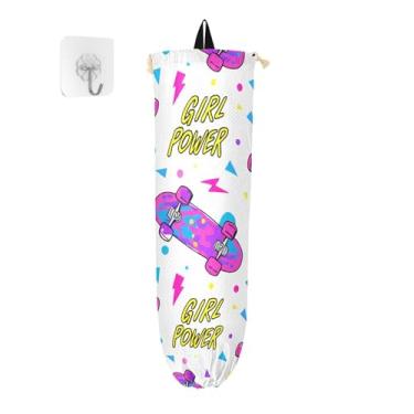 Imagem de xigua Suporte de parede para skates de plástico com cordão, pacote com 2, organizador de sacolas de compras reutilizáveis para bolsas, meias, roupas íntimas e gravatas