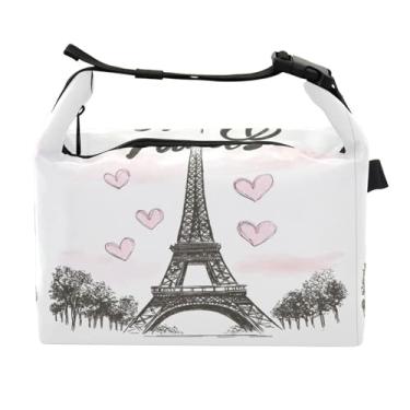 Imagem de STAYTOP Lancheira Torre Eiffel com fivela de alça, lancheira isolada para meninos e meninas, lancheira térmica para trabalho escolar