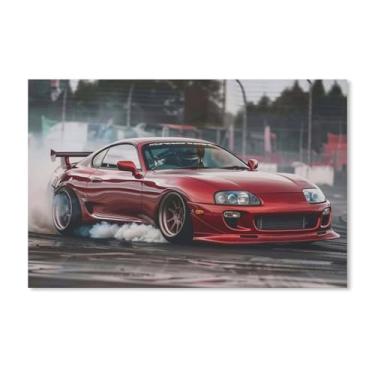 Imagem de HouLaiZhe Drift Sports Jdm Car Sup Posters Tela Estética Decoração de Parede Pintura de Parede Impressões Sala de Galeria Decoração de Parede para Quarto Sala de Estar Escritório 11 x 17 polegadas (28