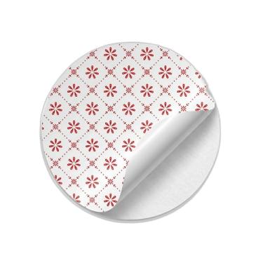 Imagem de Adesivos Natalinos Redondos 25 Unidades Com Estampa Jamdani Saree - Tamanho 50x50cm