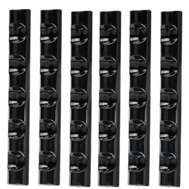 Imagem de 6Pcs Nail Art Acrylic Brush Holder - suporte transparente simples, descanso de escova para 5 canetas de unhas, pincéis e ferramentas de gel para unhas, luvas para unhas curtas " (Preto)