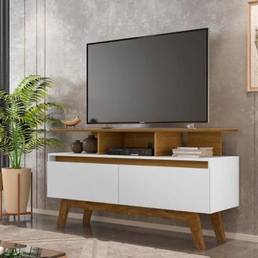 Imagem de Rack para TV até 50 Polegadas 2 Portas com Pés de Madeira Rubi 1.2 Bechara