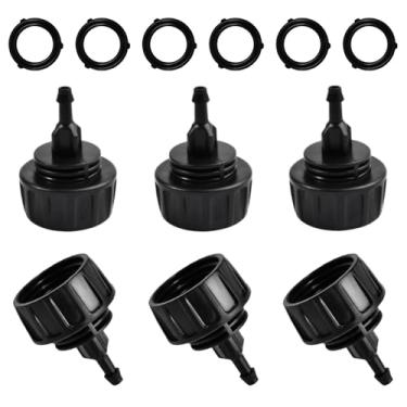 Imagem de Pacote com 6 conectores de mangueira de irrigação por gotejamento tubo de irrigação por gotejamento de 1/4 polegada para torneira/adaptador de mangueira de jardim sem vazamento 3/10.2 cm FHT para 1