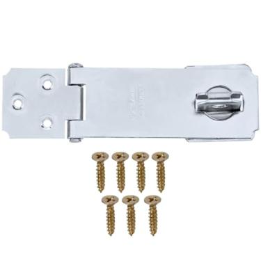 Imagem de Dobradiça Porta Cadeado Fecho Trinco Zincado 11,5cm Para Portão Gaveta Armário | Silvana