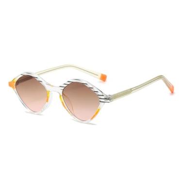 Imagem de Óculos de Sol UV400 - Lentes Jelly com Degradê em Tons de Gel, Armação Pequena, Estilo Punk, para Homens e Mulheres, Esportes ao Ar Livre, Corrida e Ciclismo, Branco