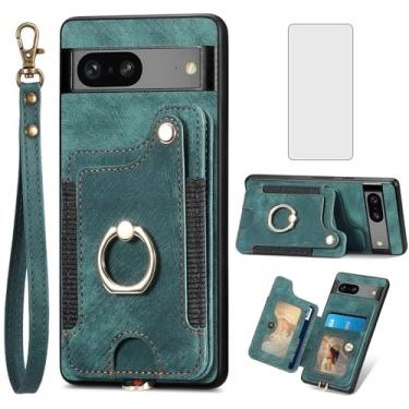 Imagem de Asuwish Capa de telefone para Google Pixel 7 5G capa carteira com protetor de tela de vidro temperado e alça de pulso cordão RFID suporte de cartão anel acessórios para celular Pixel7 Pixle Seven 6.3