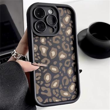 Imagem de Capa para celular com estampa de leopardo para iPhone 13 11 15 14 12 17 16 Pro Max 16E XR XS X 7 8 SE, capa macia de silicone fosco, preta DG23, para iPhone 17 Air