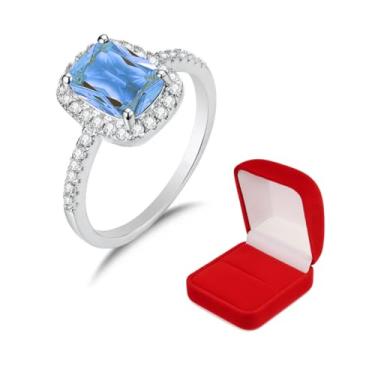 Imagem de Anel De Formatura Feminino Pedras Cursos Variados Presente (Azul Claro, 16)