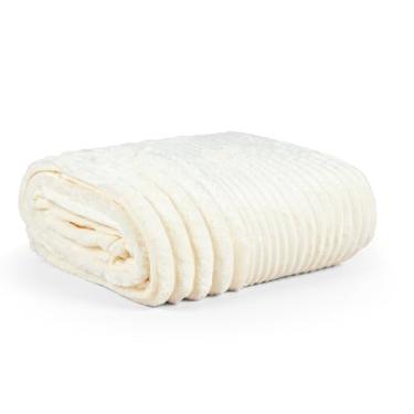 Imagem de Cobertor Grosso Toque Aveludado Ultra Soft 280grs 3D Relevo Manta Macio e Quente (Casal, Toronto Off-White)