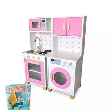 Imagem de Kit Educativo Mini Cozinha Infantil e Máquina de Lavar - Eita Casa Per