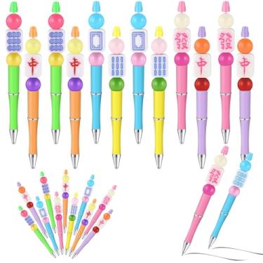 Imagem de Maitys 12 canetas esferográficas Mahjong, presentes chineses, engraçados, retráteis, para amantes de Majiang, homens e mulheres, escritório, casa, aniversário, Natal, presentes engraçados