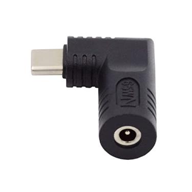 Imagem de xiwai Conector DC 3,5 x 1,35 mm entrada para USB-C conector tipo C angular adaptador de carregamento de plugue de alimentação de 90 graus para laptop telefone 65W