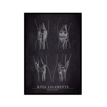 Imagem de Arte de anatomia humana, pintura em tela médica, vintage, esqueleto muscular, educação, pôster, impressão de imagem de parede, decoração de clínica hospitalar (SKU11,8x30,5 cm = (20 x 30 cm), moldura