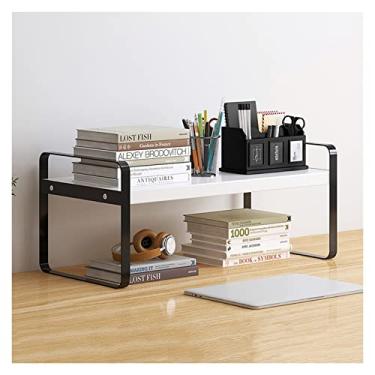 Imagem de Prateleiras independentes pequenas simples arte de ferro estante de mesa organizadora de mesa prateleira de armazenamento de escritório prateleira de exibição para suprimentos de escritório