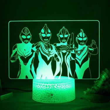 Imagem de Luz noturna Ultramans Tigas LED com mudança de cor 3D para crianças