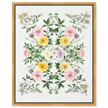 Imagem de Art Remedy Impressão artística moderna em tela com moldura floral, moldura dourada, 51 x 61 cm