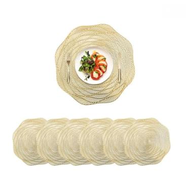 Imagem de Jogo Americano Sousplat 6 12 Peças Design Recorte para Mesa Posta e Jantar Resistente ao Calor e Dobrável (B1037-KIT6)