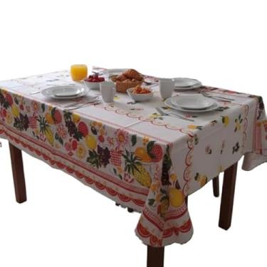 Imagem de Toalha De Mesa Quadrada 4 Lugares 145x145cm Poliéster e Algodão(Mesa Tropical)