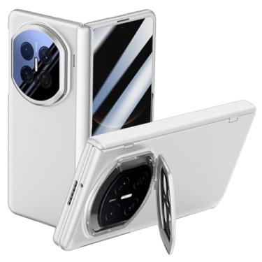 Imagem de LYJSMGZ Capa à prova de choque para Huawei Mate X7, capa protetora de lente de proteção de privacidade integrada com membrana concha capa ultrafina com dobradiça magnética, branca, Mate X7